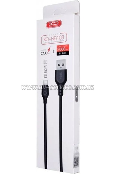 ���� ������ USB 2.0 AM to Micro 5P 2.0m 2.1A black XO (XO-NB103-BK)