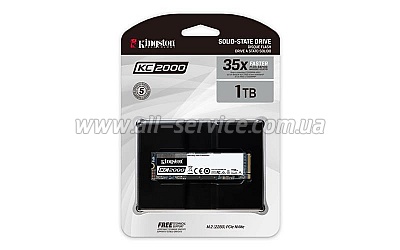 SSD  M.2 Kingston 1TB KC2000 NVMe PCle 3.0 4x 2280 (SKC2000M8/1000G)