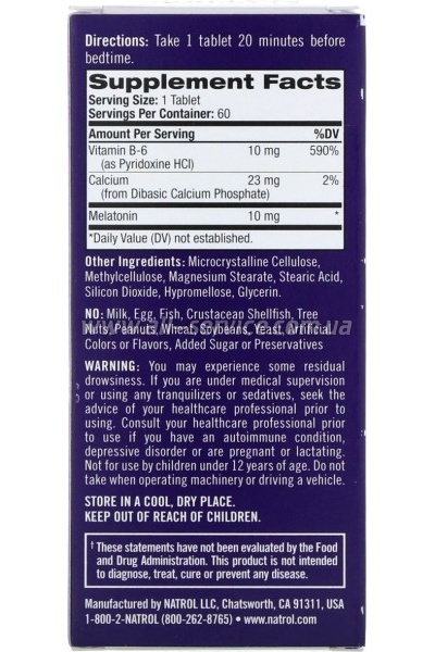  Natrol    10 , Melatonin Advanced (NTL-05964)