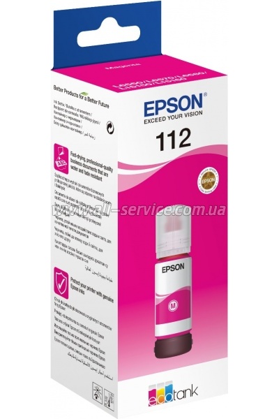 ��������� Epson 112 EcoTank L6550/ L15150 Pigment Magenta (C13T06C34A)
