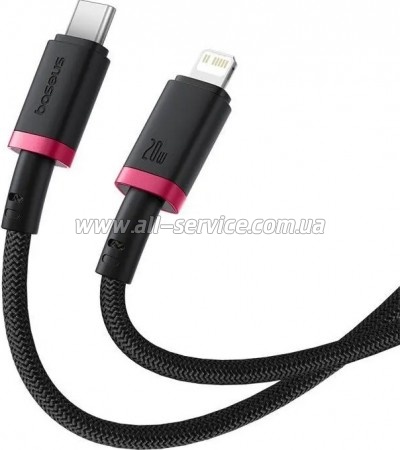 ���� ������ USB-C to Lightning 2.0m 20W red+black Baseus (P10377800U01-03)