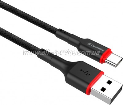 ���� ������ ColorWay USB-C to USB-C 1.0m 2.4� black (CW-CBUC064-BK)