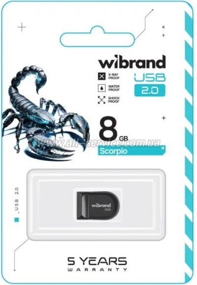 Wibrand 8GB Scorpio Black USB 2.0 (WI2.0/SC8M3B)