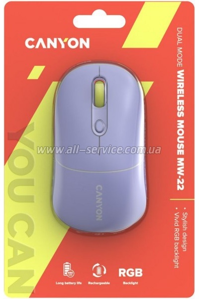 ����� Canyon MW-22 Dual Band RGB Wireless Mountain Lavender (CNS-CMSW22ML)