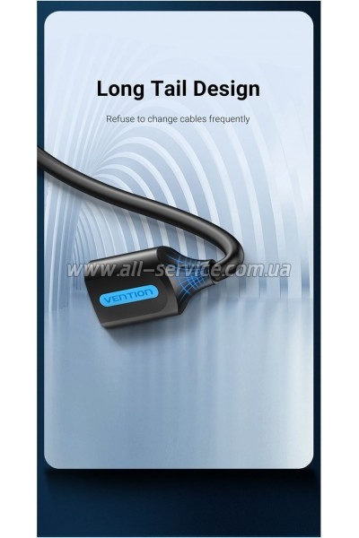 ���� ������ USB 2.0 AM/AF 1.5m black VENTION (CBIBG)