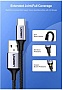 ���� ������ USB 2.0 AM to USB-C 1.5m US288 Aluminum Braid (Black) Ugreen (60127)