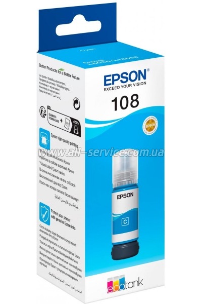 ��������� Epson 108 EcoTank L8050/ L18050 Cyan (C13T09C24A)