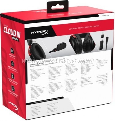 HyperX Cloud III Wireless Black-Red (77Z46AA)
