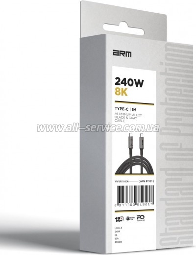 ���� ������ USB-C to USB-C 1.0m USB4 40Gbps 240W 8K60Hz black Armorstandart (ARM81921)