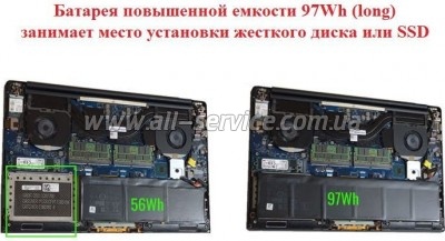 ����������� ��� �������� Dell XPS 15-9560 (short) H5H20, 56Wh (4649mAh), 3cell, 11.4V, Li- (A47314)