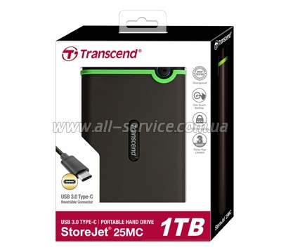  1TB Transcend StoreJet 2,5" USB 3.0 Type-C (TS1TSJ25MC)