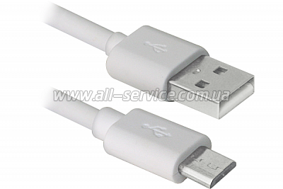  DEFENDER USB08-03BH USB(AM)-MicroBM white 1m (87477)