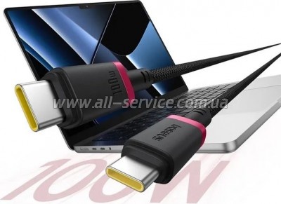 ���� ������ USB-C to USB-C 2.0m 100W Dura Series black red Baseus (P10377803U01-03)