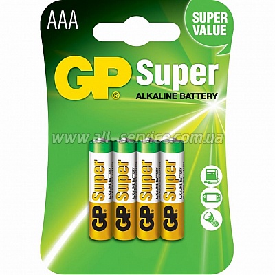  GP AAA LR3 Super Alcaline * 4 (24A-U4 / GP24A-2UE4)