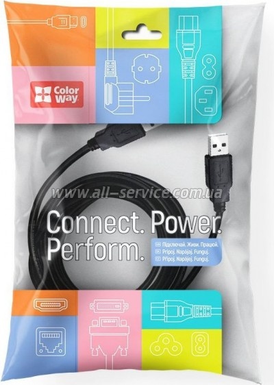 ���� ������ USB 2.0 AM/AM 1.0m black ColorWay (CW-CBUU071-BK)