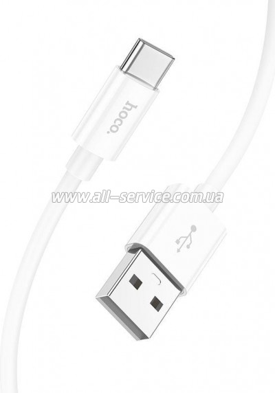 ���� ������ USB 2.0 AM to USB-C 1.0m Magic silicone X87 white HOCO (6931474783240)