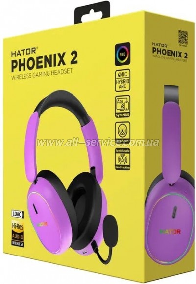 �������� Hator Phoenix 2 Wireless Hi-Res SyncHUB Cyber Violet (ESH42)