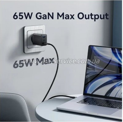 �������� ������� Vention 2xUSB-C PD65W + 1xUSB QC3.0 60W GaN white (FERW0-EU)