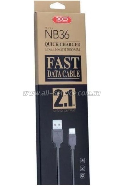 ���� ������ USB 2.0 AM to Micro 5P 1.0m 2.1A black XO (NB36-M-1-BK)