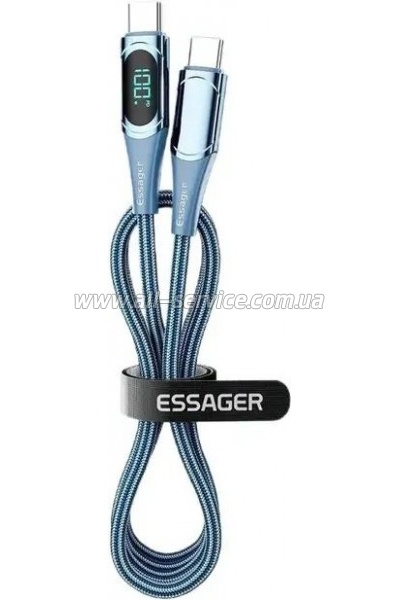���� ������ USB-C to USB-C 1.0m 100W Digital Display blue Essager (ES-XCTT1-YD03)