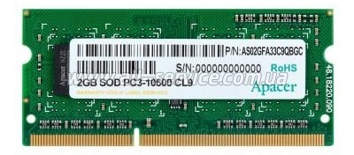  APACER   DDR3 2Gb 1333Mhz  (DS.02G2J.H9M)