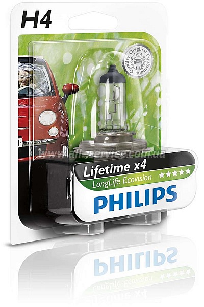  Philips H4 LongLife EcoVision (12342LLECOB1)