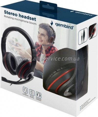  Gembird MHS-03-BKRD Black/Red (MHS-03-BKRD)