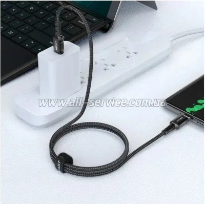 ���� ������ USB-C to USB-C 1.2m 3A nylon black Acefast (6974316280521)