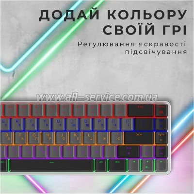  GamePro MK122R Red Swich Low Profile Wireless Dark Gray (MK122R)