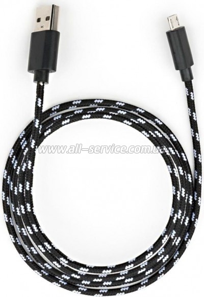 ���� ������ USB 2.0 AM to Micro 5P 2color nylon 1m black Vinga (VCPDCMBN31BK)