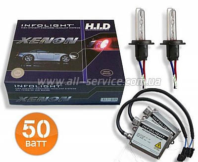 Комплект ксенонового света Infolight 50W/Infolight 50W H1 6000K Комплект ксенонового света Infolight 50W/Infolight 50W H1 6000K
