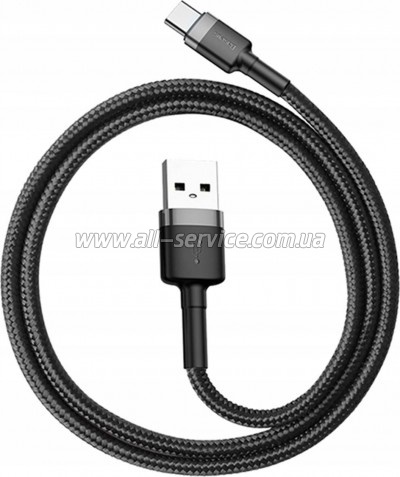 ���� ������ USB 2.0 AM to USB-C 0.5m 3A gray-black Baseus (CATKLF-AG1)