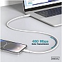 ���� ������ USB-C to USB-C 2.0m USB 2.0 60W silicone white Digitus (AK-300341-020-W)