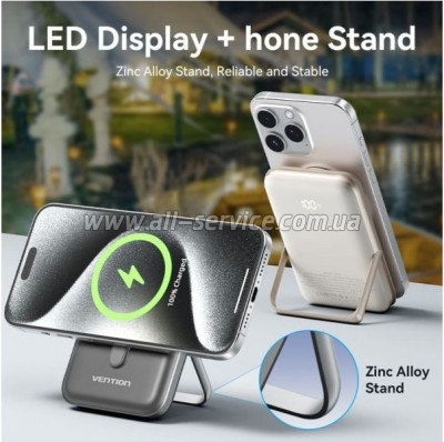 ������� ������������� Vention Magnetic Wireless 10000mAh PD 20W White (FHNW0)