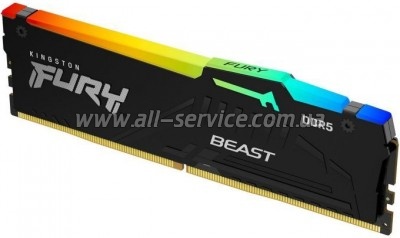     DDR5 16GB 5200 MHz Beast Black RGB Kingston Fury (ex.HyperX) (KF552C40BBA-16)