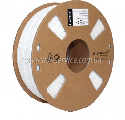 ������� ��� 3D-�������� Gembird ABS, 1.75 ��, 1kg, white (3DP-ABS1.75-01-W)