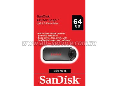  SanDisk 64 GB USB Cruzer Snap (SDCZ62-064G-G35)