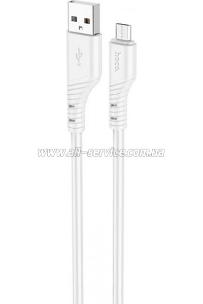 ���� ������ USB 2.0 AM to Micro 5P 1.0m Crystal color silicone X97 white HOCO (6931474799838)