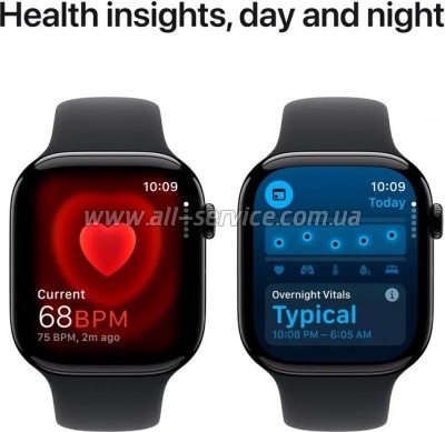 - Apple Watch Series 10 GPS 46mm Jet Black Aluminium Case with Black Sport Band - M/L (MWWQ3QH/A)