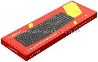  Canyon KB-1 Water resistant USB UA Black (CNE-CKEY01)
