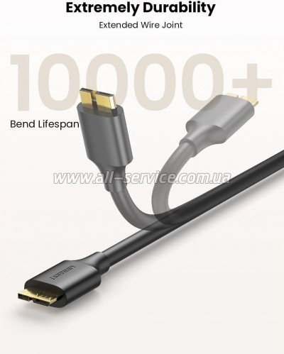 ���� ������ USB 3.0 AM to Micro B 0.5m US130 black Ugreen (10840)