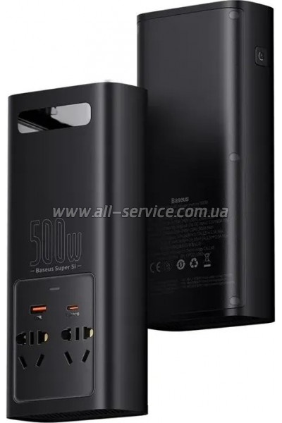   12V/220V 500W Super Si Power Inverter CN/EU Black Baseus (CGNB000101)