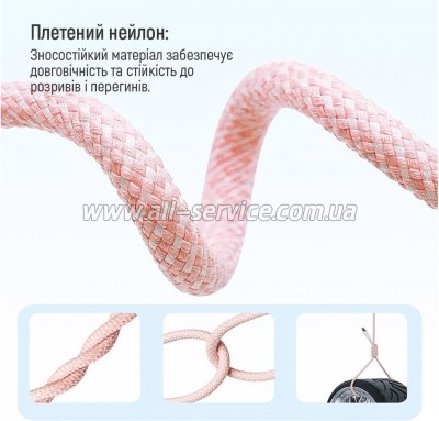 ���� ������ ColorWay USB-C to USB-C 1.0m 60W 3.0� pink (CW-CBPDCC061-P)