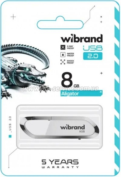  Wibrand 8GB Aligator White USB 2.0 (WI2.0/AL8U7W)