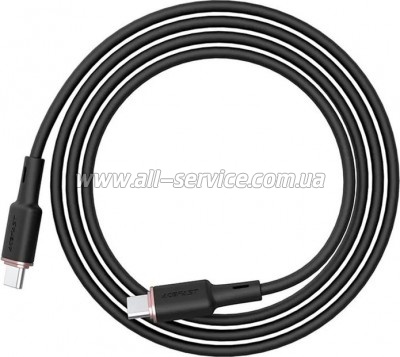 ���� ������ USB-C to USB-C 1.2m 3A 60W silicone C2-03 black Acefast (6974316280729)
