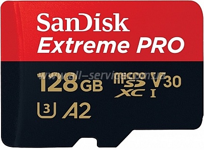  128GB SANDISK Extreme Pro A2 microSDXC C10 V30 U3 (SDSQXCY-128G-GN6MA)
