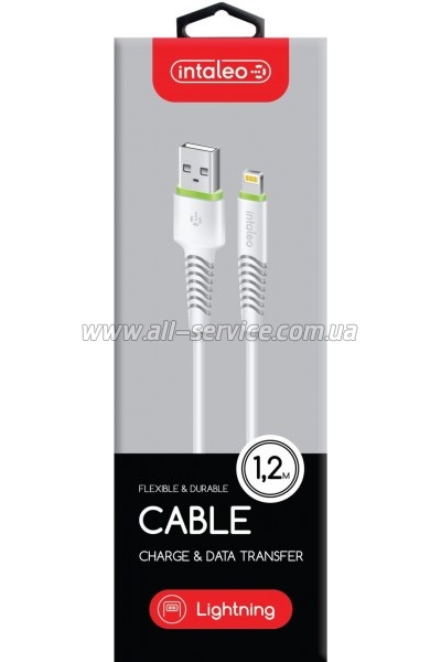 ���� ������ USB 2.0 AM to Lightning 1.2m CBFLEXL1 white Intaleo (1283126487460)