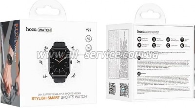 - HOCO Y27 Smart sports watch (call version) Black (6942007645430)