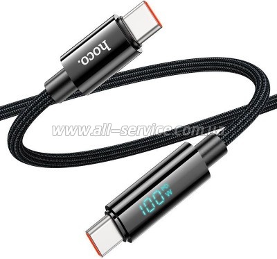 ���� ������ USB-C to USB-C 1.0m Benefit with display 100W U141 black HOCO (6942007611930)