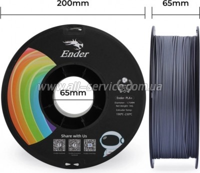 ������� ��� 3D-�������� Creality PLA+ 1��, 1.75��, gray (3301010308)